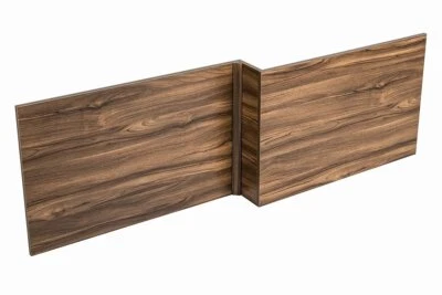1700mm L Shape Walnut Effect Wood Shower Bath Panel