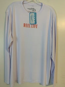 Camisa de Pesca Reel Life Manga Larga, XL, Blanca con Cañas de Pescar Gráfico Nueva con Etiquetas - Imagen 1 de 4