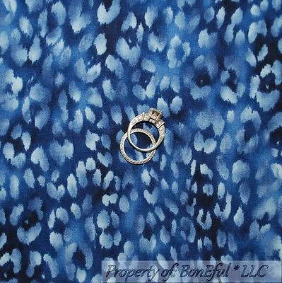 Tela BonEful FQ Algodón Azul África Selva Animal Guepardo Piel de Leopardo Niña Niño Foto 1 de 4