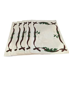 5 tovagliette vintage Lenox American By Design Holiday Nouveau 17,5" x 13" - Foto 1 di 4