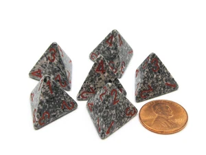 Speckled 18mm 4 Sided D4 Chessex Dice, 6 Pieces - Granite - Picture 1 of 1