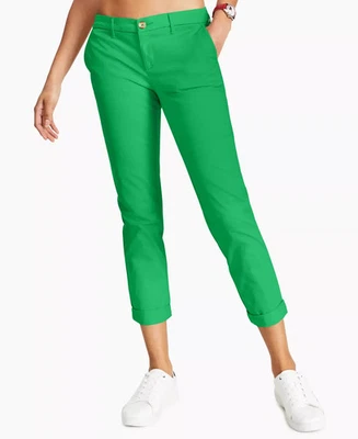 Pantalones chinos Tommy Hilfiger para mujer talla 12 TH Flex Hampton con puños Foto 1 de 4