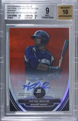 2013 Bowman Platinum Limited Edition Orange /5 Victor Roache BGS 9 MINT Auto - Image 1 of 2