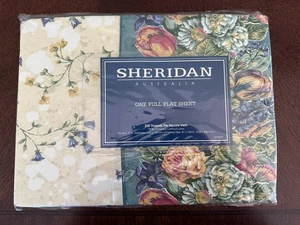 Lenzuolo piatto vintage Sheridan Australia floreale COMPLETO anni 90 nuovo 54” X 75” - Foto 1 di 12
