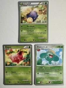 Pokémon Set Jumpluff 6/123 & Skiploom 65/132 & Hoppip 67/123 2010 World Champion - Picture 1 of 8