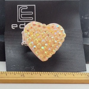 Rand Herz elastischer Ring mit Strass Akzenten Gr. 8 - Bild 1 von 3