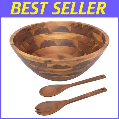 Handmade Wooden Bowl Set with Serving Utensils - Image 1 of 4