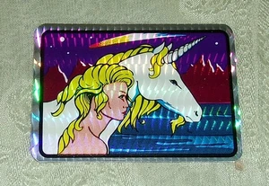 Vintage 80's Vending Prism Holographic Unicorn Lady Comet Mountailns Sticker 2 - Picture 1 of 1