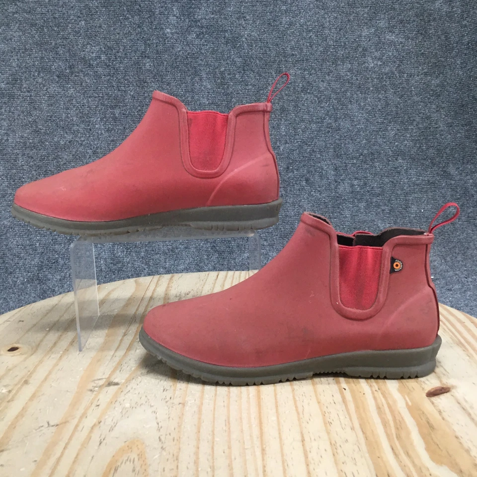 BOGS Botas Mujer 9 Sweetpea Sin Cordones Lluvia Botín Rojo Goma Impermeable Foto 1 de 4