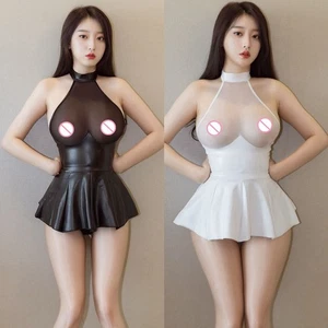 Kurzes Bodycon Kleid leicht dehnbar eng Clubwear Fit 155-170cm Spitze transparen - Picture 1 of 23