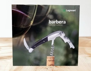 Legnoart Barbera Sommelier Stainless Steel Pro Corkscrew w/ Wood Handle - Picture 1 of 3