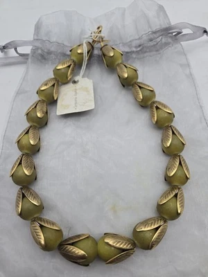 Precioso Collar Lenora Dama Vintage Tono Dorado Floral Pétalos Tulipán Foto 1 de 3