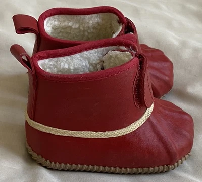 Baby/Infant Red Rubber Faux Fur Lined Ankle Rain Boots - Boys/Girls Size Baby 4 - Image 1 of 4