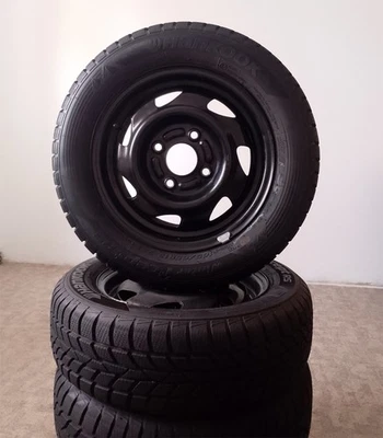 4 Original Ford Kompletträder Stahl Hankook Winter Escort, Fiesta u. a. Anhänger - Bild 1 von 4