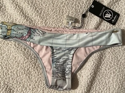 Wildfox плавать бикини низ карта мира новый с Ярлыками размер S - Изображение 1 из 4