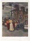 1960 Women "The New Weaving Hall" Factory Art Ethnic Soviet Russia Postcard Old