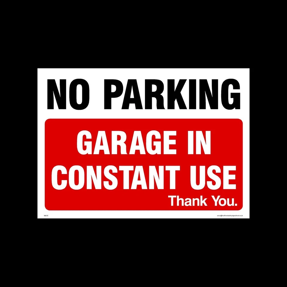 HEALTH&SAFETYDIRECT No Parking Garage in Use - 3mm Metal Sign - 3 Sizes (MISC6)