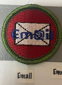 EMAIL HOTMAIL GOOGLE MAIL GMAIL MERIT BADGE PATCH BOY SCOUT PATCH FUNNY SPOOF BS - Picture 1 of 1
