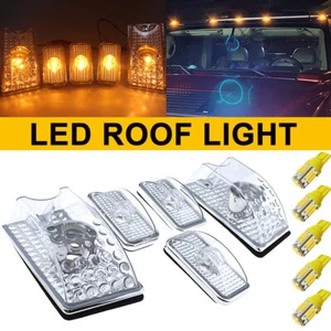 5x Clear Roof marker light W/ T10 Amber Bulbs Assembly for Hummer H2 2003-2009 - Foto 1 di 10