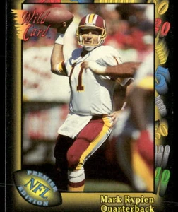 Mark Rypien 1991 Wild Card #51 10 Stripe Washington Redskins Football Card - Picture 1 of 2