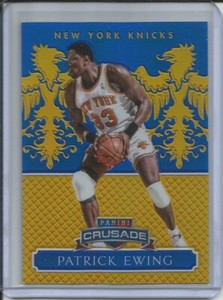 PATRICK EWING 2014-15 PANINI EXCALIBUR CRUSADE BLUE PRIZM #D 002/149