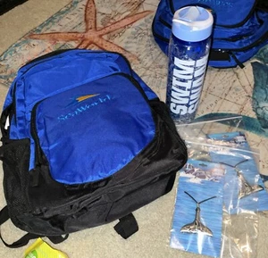 SeaWorld Backpack Official Orlando Lg., Cooling Gel Cup,2Whale Tail Necklace New - Picture 1 of 24