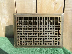 Vintage Art Deco Style Floor Register Vent Cover 13 1/2" x 9 1/2" - Picture 1 of 7