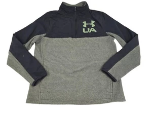 UNDER ARMOUR UA Youth Boy Girl Unisex 1/4 Zip Sweatshirt Fleece Large Green  - Picture 1 of 8