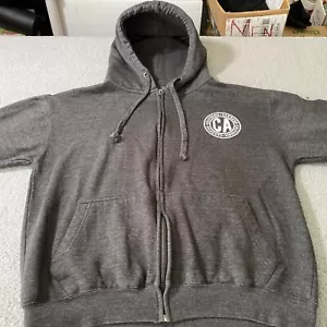 Esy Surf Co Long Sleeve Hoodie Gray Men's Large Mens Full Zip Pockets Drawstring - Picture 1 of 11