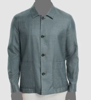 Chaqueta Bloomingdale's Para Hombre Verde Melange Ajuste Regular Sarga Tareas Talla 44R Foto 1 de 4