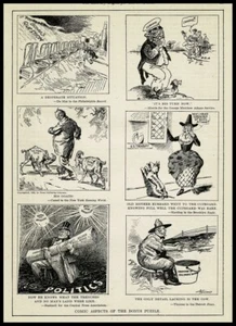 1922 Political Editorial Cartoon Panel - "Comic Aspects Of The Bonus Puzzle" - Picture 1 of 2