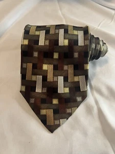 Alexander Julian Colours Geometric Design 100% Silk Tie Long/Wide Necktie 61"x4" - Picture 1 of 8