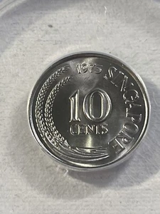 1975 Singapore 10 Cents Graded MS 67 by ANACS - Picture 1 of 4