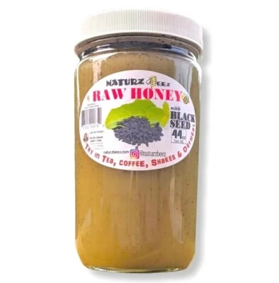 RAW HONEY BLACK SEED 44oz 1247g 2.75Lb 100% PURE RAW UNFILTERED BLACKSEED HONEY - Image 1 of 4