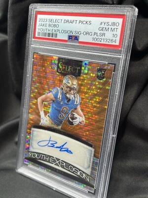 🔥Jake Bobo Auto /30🔥2023 Select Draft Picks -Orange Pulsar  #YS-JBO  - Image 1 of 3