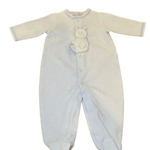 First Impressions Baby Blue Bodysuit One-Piece with Bear on Front 6-9M - Picture 1 of 3