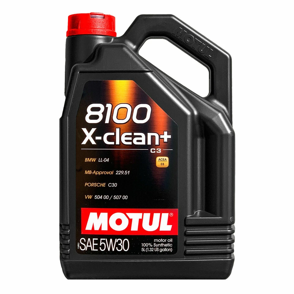 5 Litri Motul 8100 X-CLEAN+ 5W30 C3 Olio Tagliando Motore Auto VW 504.00 507.00