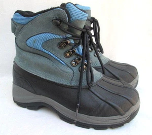 PACIFIC TRAIL..BLUE & BLACK..LEATHER..WINTER / SNOW / RAIN..BOOTS..Women sz 8 - Picture 1 of 6