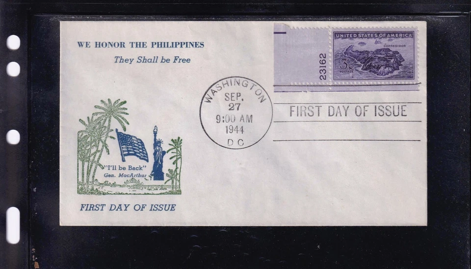 SCOTT 925 PHILIPPINES CORREGIDOR MacARTHUR FIRST DAY COVER FDC NIM - Image 1 of 1