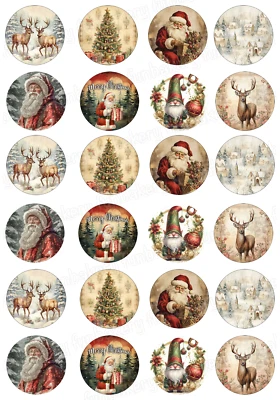 Vintage Nostalgie Weihnachten eßbar Tortenbild Deko Muffinaufleger Kekse backen - Bild 1 von 4