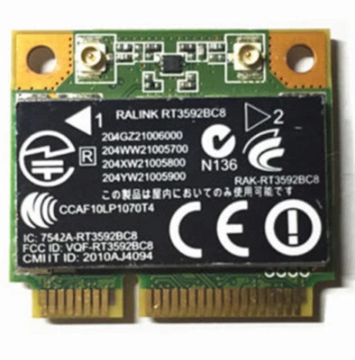HP RT3592 RT3592BC8 Wireless WIFI+Bluetooth 3.0 Mini PCI-E 300M Card 630813-001 - Image 1 of 3