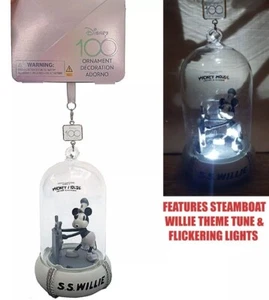 DisneyParks Sketchbook Steamboat Willie Light And Sound 100 Years Ornament NWT - Picture 1 of 10