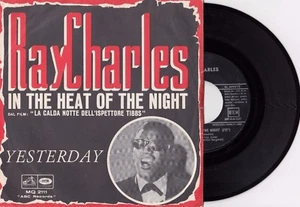 RAY CHARLES YESTERDAY (THE BEATLES) IN THE HEAT OF THE.. 1967 RECORD ITALY 7" PS - Picture 1 of 2