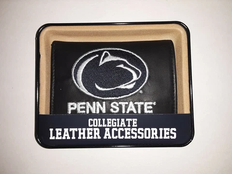 Penn State Nittany Lions NCAA Embroidered Leather Tri-fold Wallet Cover