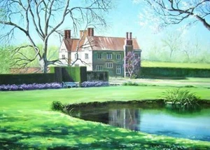 ACEO PRINT OF PAINTING RYTA SPRING LANDSCAPE HOUSE COTTAGE COUNTRY GARDEN Art 🌳 - Picture 1 of 1