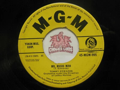 TOMMY EDWARDS: Love Is All We Need / Mr. Music Man, 45 RPM G+ (LC)  - Image 1 of 2
