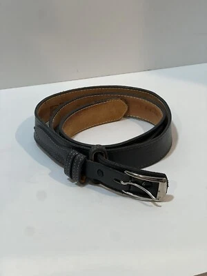 Cinturón De Colección Justin Cuero Genuino Grano Superior Cuero de Vaca Gris Tono Plata Hebilla 38 Foto 1 de 4