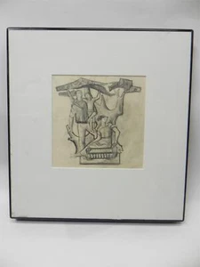 Vintage MILLARD SHEETS Mosaic Design ORIGINAL Graphite Sketch Drawing - Picture 1 of 5