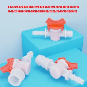 Inline Tap Connector Barbed PVC Hose/Tube Plastic Shut Off Valve Garden Boat DIY - Picture 1 of 37