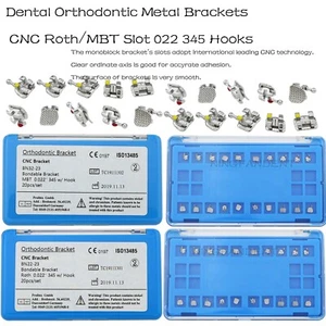 YAMEI CNC Dental Ortho Soportes Metálicos Mini MBT/Ranura Roja 022 345 Ganchos Adhesivos - Imagen 1 de 32